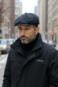 Classic Premium Wool Navy Newsboy Hat