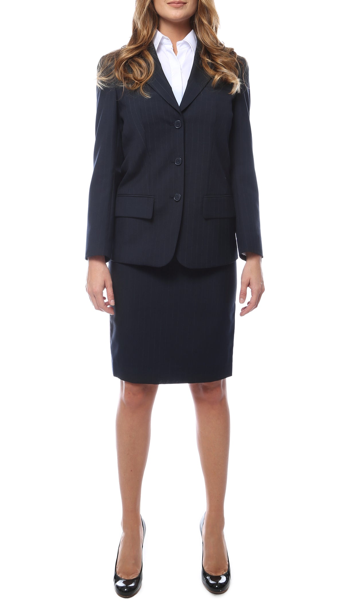 Ferrecci Aviator Women's 2-pc Poly Wool Suit Skirt
