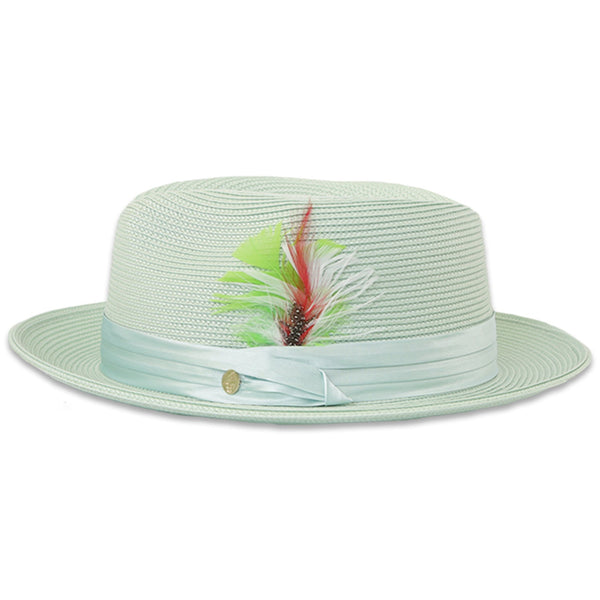 Tapa Crushable Straw Hat Fedora in Jade