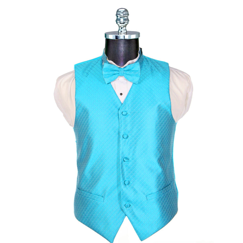 Ferrecci Mens 300-16 P Turquoise Diamond Vest Set