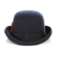 Premium Wool Navy Blue Derby Bowler Hat