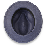 Tapa Crushable Straw Hat Fedora in Navy