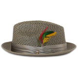 Castor Crushable Straw Hat Fedora in Olive