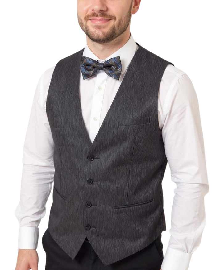 Ferrecci Mens PV200 - Black with Black Back Adjustable Vest Set