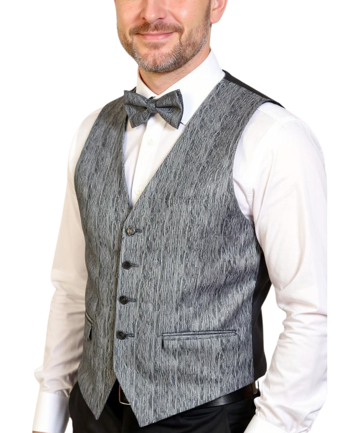 Ferrecci Mens PV200 - Grey with Black Back Adjustable Vest Set