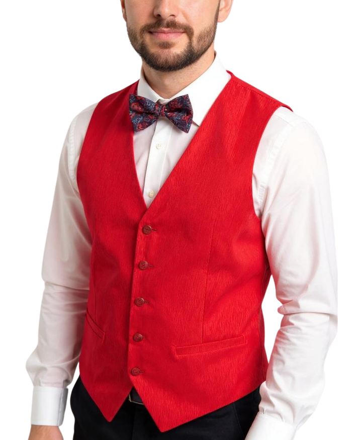 Ferrecci Mens PV200 - Red with Black Back Adjustable Vest Set