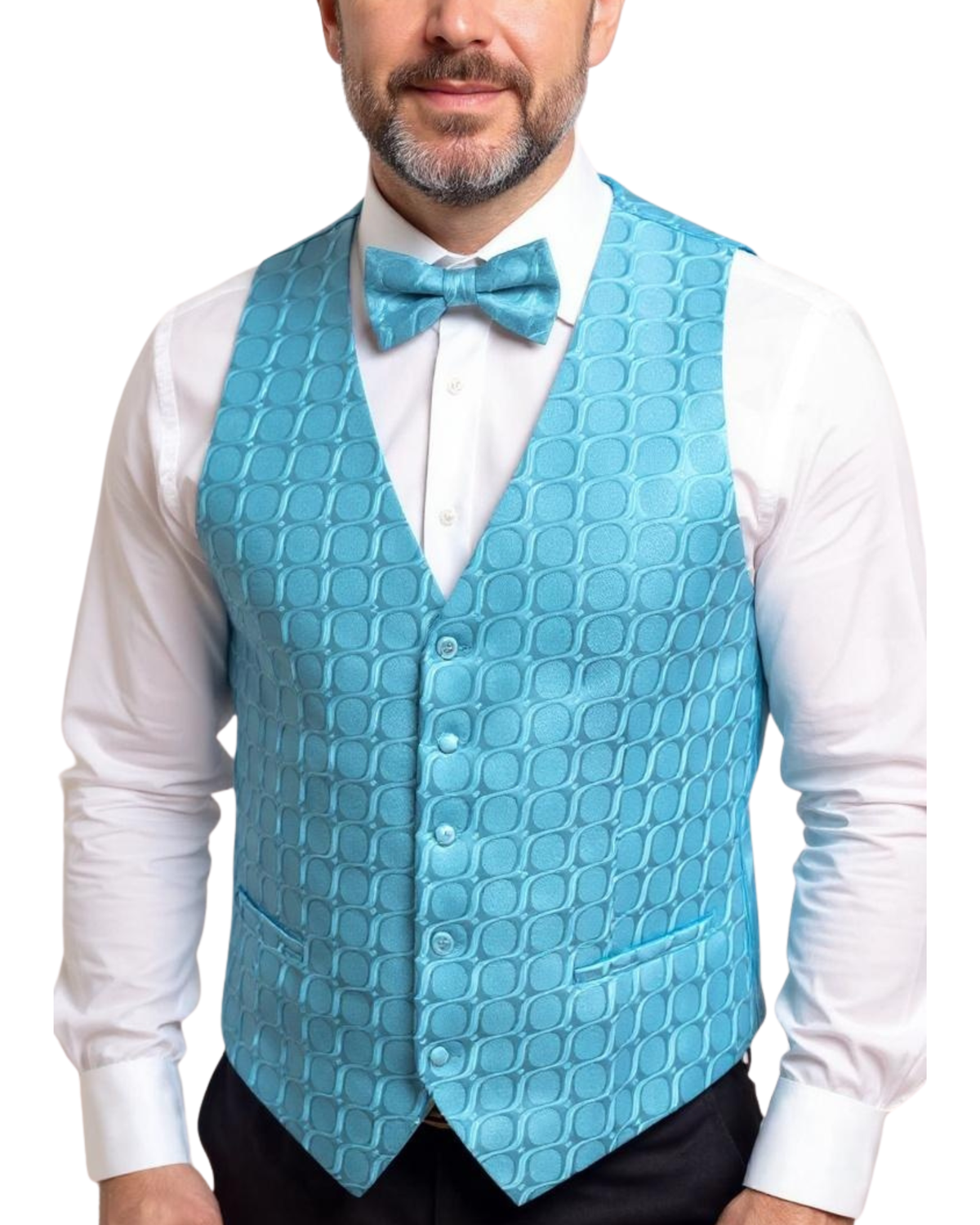 Ferrecci Mens PV250 - Blue with Black Back Adjustable Vest Set