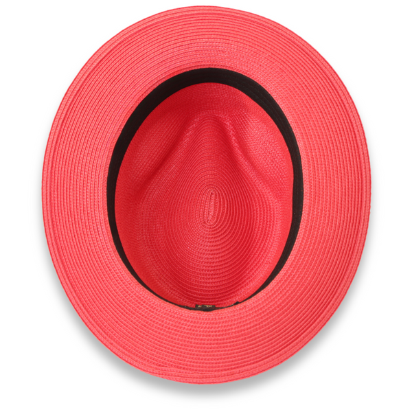 Tapa Crushable Straw Hat Fedora in Ruby