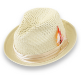 Castor Crushable Straw Hat Fedora in Tan