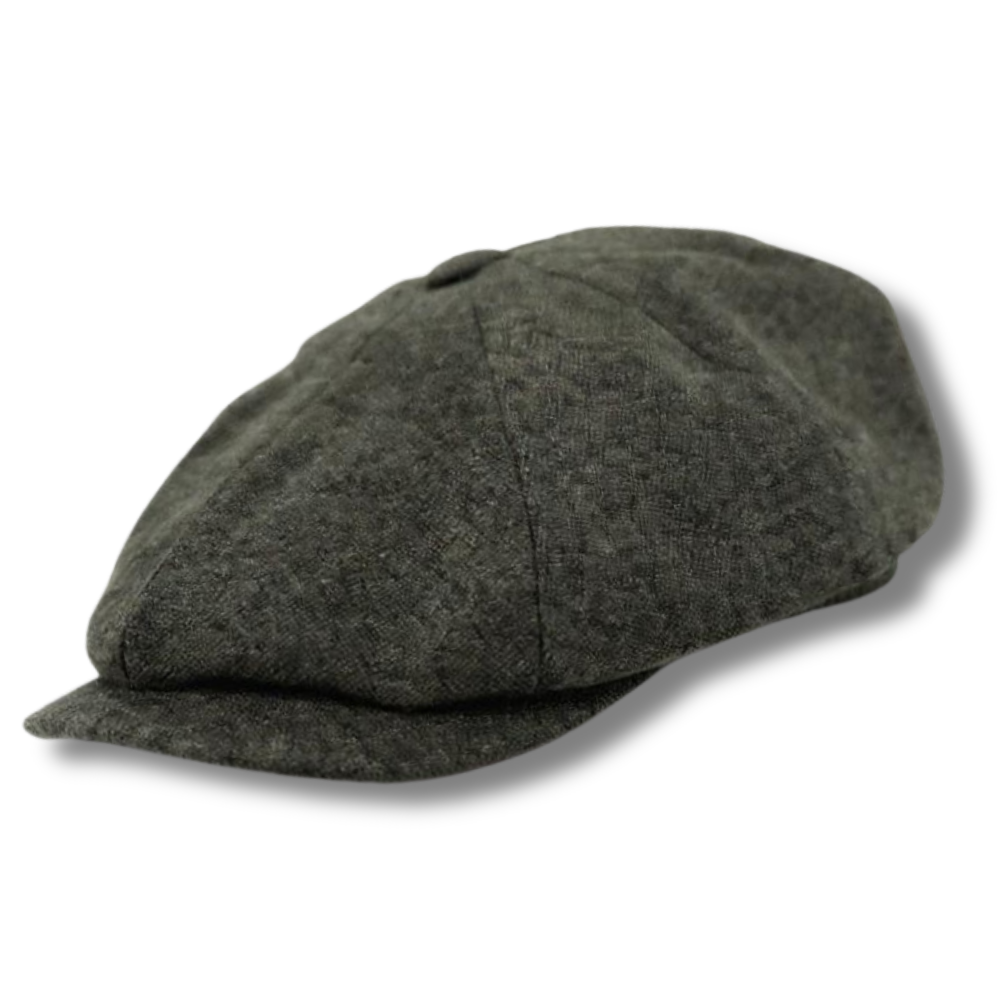 Classic Premium Wool Tweed Hunter Green Newsboy Hat