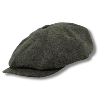 Classic Premium Wool Tweed Hunter Green Newsboy Hat