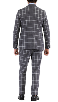 Harvy Grey Mens 2 Button Slim Notch Lapel Suit