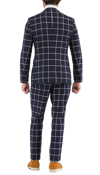 Harvy Navy Mens 2 Button Slim Notch Lapel Suit