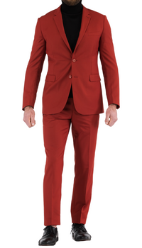 Oslo Brick Slim Fit Notch Lapel 2 Piece Suit