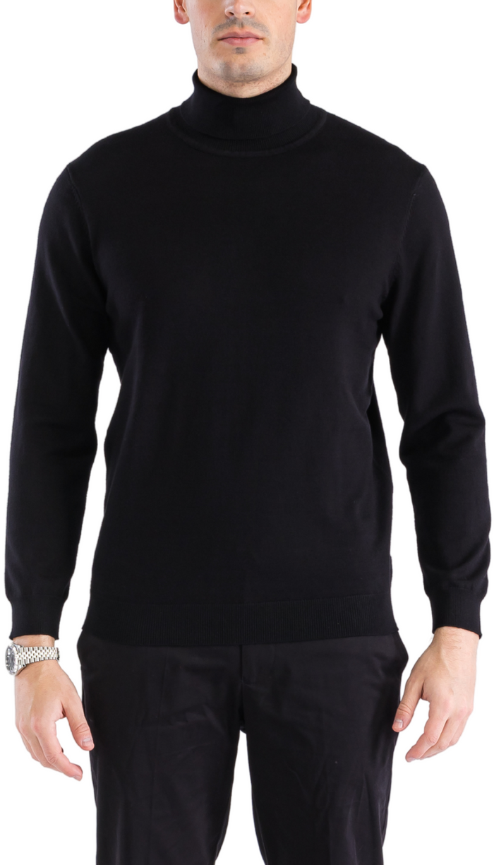 MENS BLACK PULLOVER TURTLENECK SWEATER