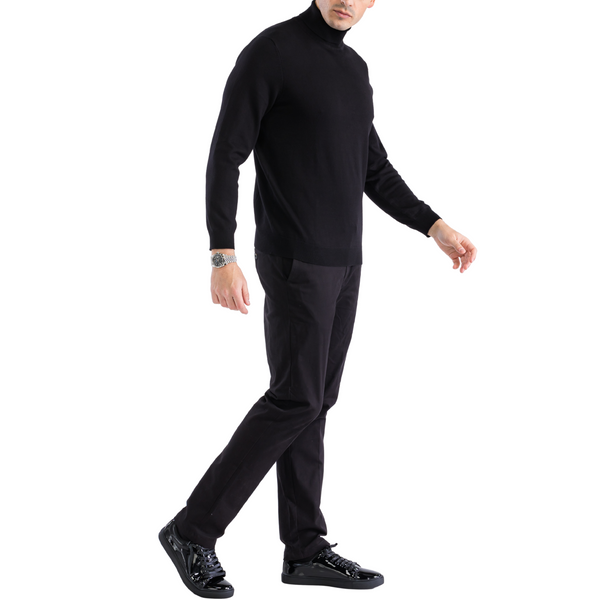 MENS BLACK PULLOVER TURTLENECK SWEATER