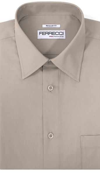 Ferrecci Virgo Light Grey Regular Fit Dress Shirt