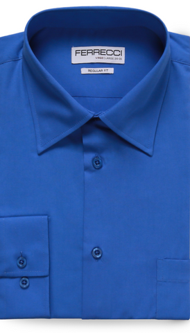 Ferrecci Virgo Royal Blue Regular Fit Dress Shirt