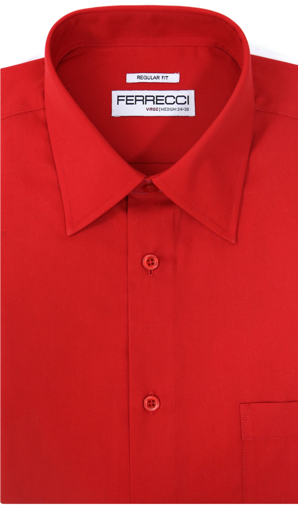 Ferrecci Virgo Red Regular Fit Dress Shirt