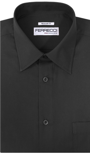 Ferrecci Virgo Black Regular Fit Dress Shirt