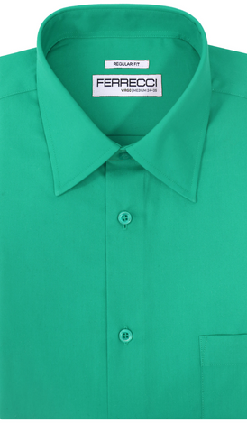 Ferrecci Virgo Turquoise Green Regular Fit Dress Shirt