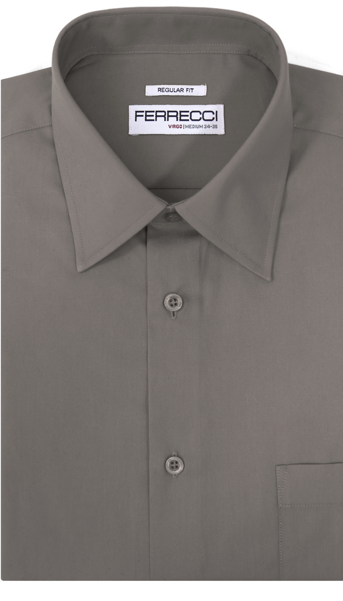 The Ferrecci Virgo Charcoal Regular Fit Dress Shirt FHYINC The Ferrecci Virgo Charcoal Regular Fit Dress Shirt FHYINC