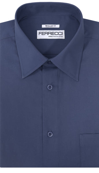 Ferrecci Virgo Navy Regular Fit Dress Shirt