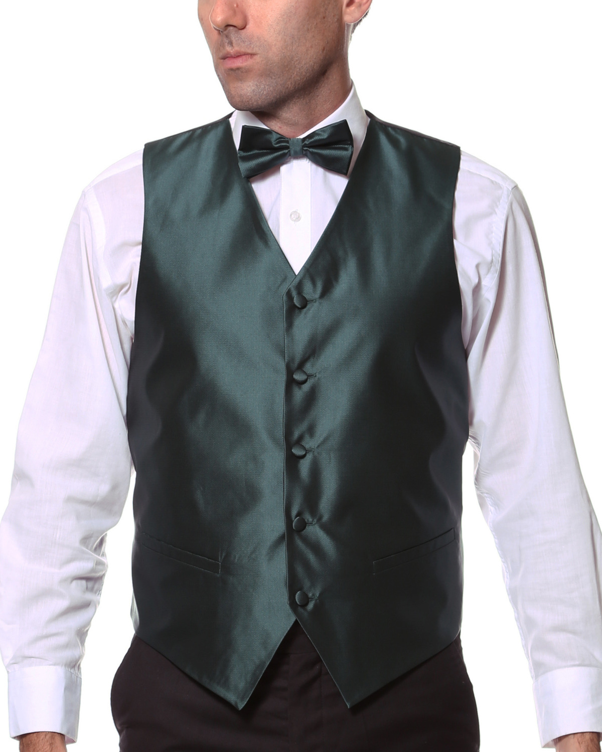 Ferrecci Mens PV450 - Dark Teal with Black Back Adjustable Textured Vest Set