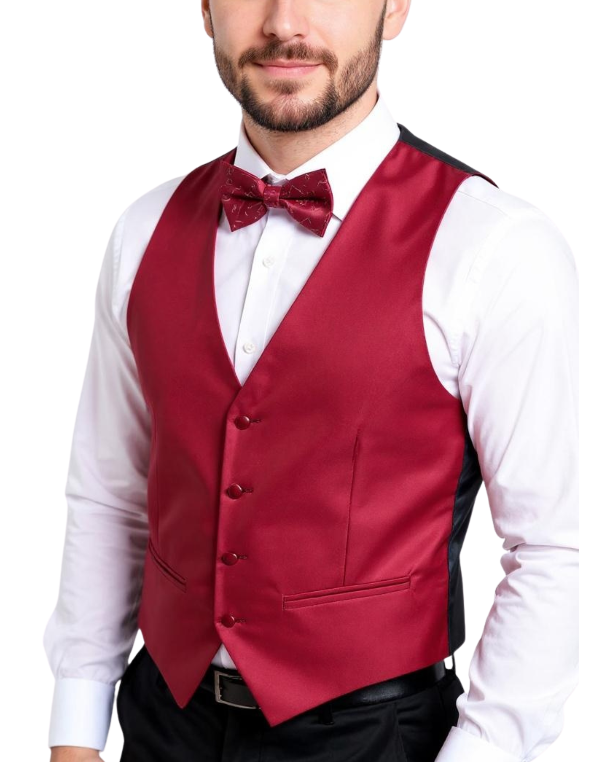 Ferrecci Mens PV450 - Burgundy with Black Back Adjustable Textured Ves FHYINC Ferrecci Mens PV450 - Burgundy with Black Back Adjustable Textured Ves FHYINC