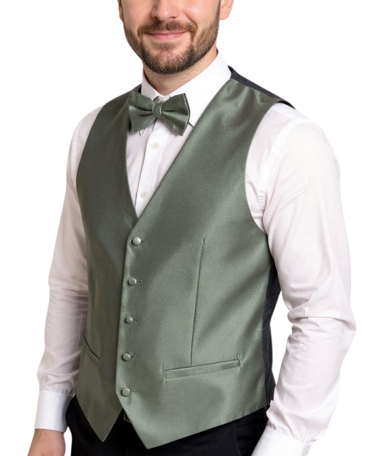 Ferrecci Mens PV450 - Sage with Black Back Adjustable Textured Vest Set