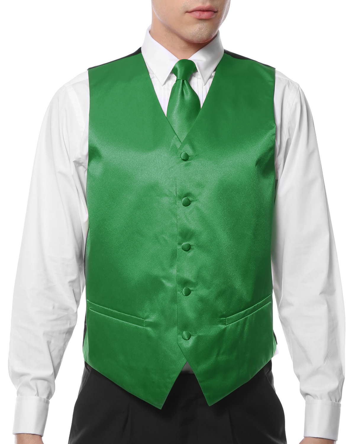 Ferrecci Mens PV600 - Green with Black Back Adjustable Vest Set