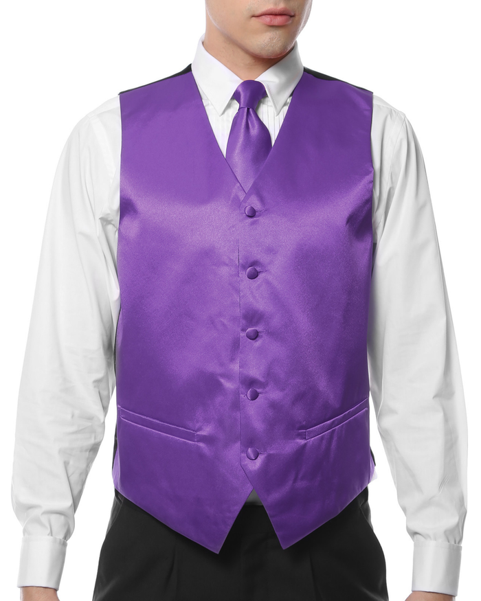 Ferrecci Mens PV600 - Purple with Purple Back Adjustable Vest Set