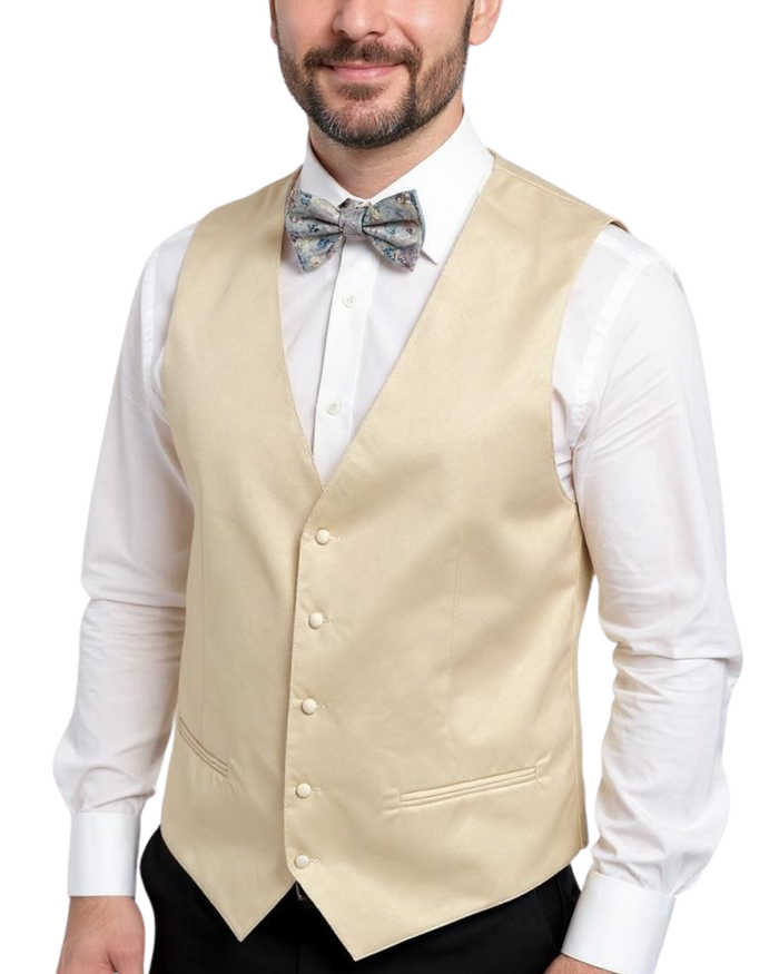 Ferrecci Mens PV600 - Cream with Cream Back Adjustable Vest Set