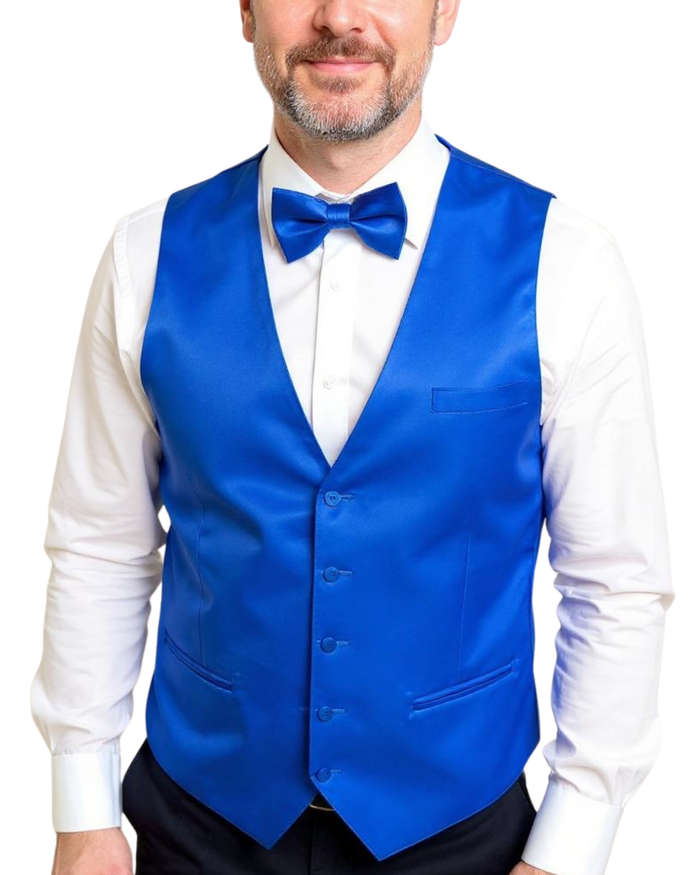 Ferrecci Mens PV600 - Blue with Blue Back Adjustable Vest Set