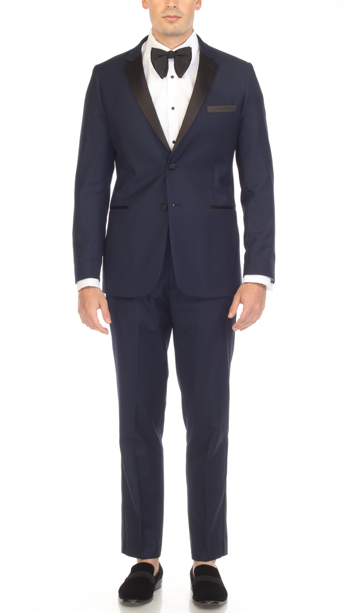 Bronson Navy Slim Fit Notch Lapel Tuxedo