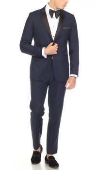 Bronson Navy Slim Fit Notch Lapel Tuxedo