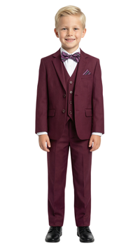 Ferrecci Boys JAX JR 5pc Suit Set Burgundy