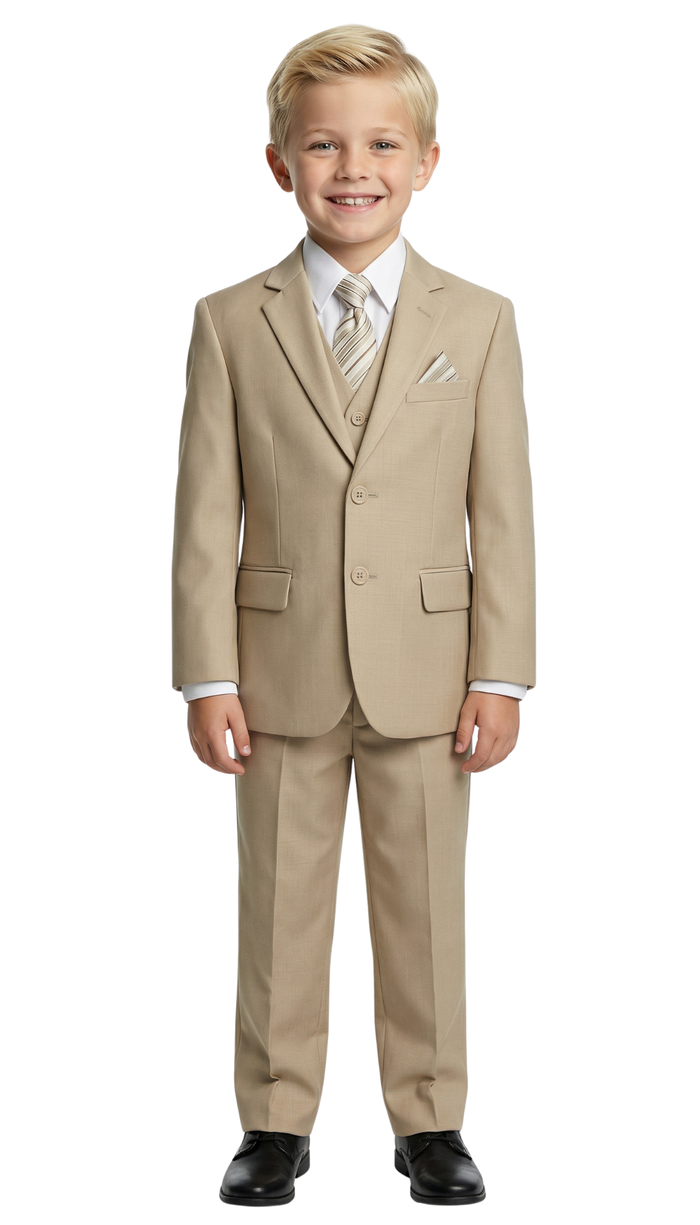 Ferrecci Boys JAX JR 5pc Suit Set Tan