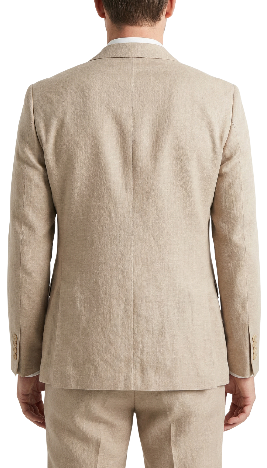 JAX MENS TAN 2 BUTTON NOTCH LAPEL PICK STITCHING 3 PC SLIM FIT SUIT