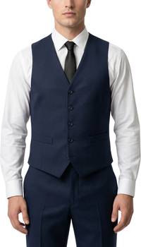 JAX MENS NAVY 2 BUTTON NOTCH LAPEL PICK STITCHING 3 PC SLIM FIT SUIT