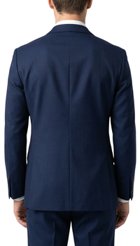 JAX MENS NAVY 2 BUTTON NOTCH LAPEL PICK STITCHING 3 PC SLIM FIT SUIT