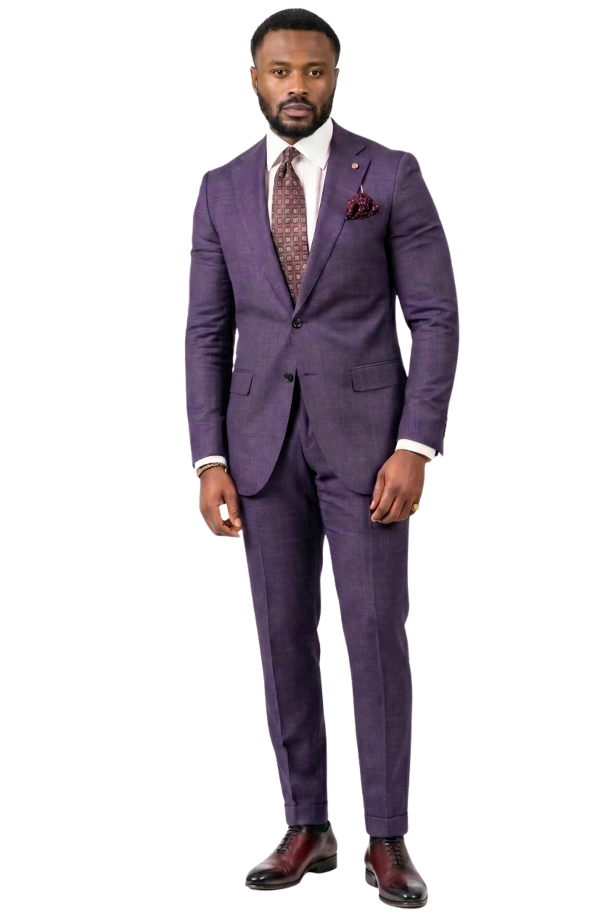 Ferrecci Harwin Mens Hunter Green Textured Tweed Suit.