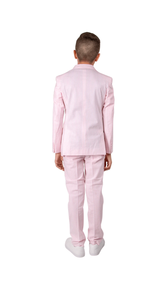 Ferrecci Boys Seersucker 2pc Suit Set Pink - Back