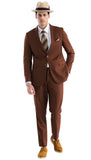 Oslo Brown Slim Fit Notch Lapel 2 Piece Suit