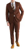 Oslo Brown Slim Fit Notch Lapel 2 Piece Suit