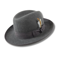 Ferrecci 100 % Wool Australian Firm Fur Felt Charcoal Godfather Hat