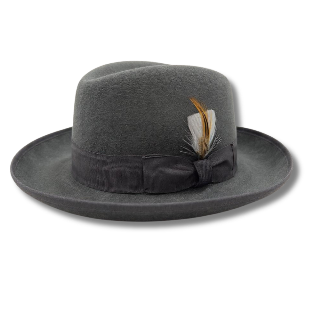 Ferrecci 100 % Wool Australian Firm Fur Felt Charcoal Godfather Hat