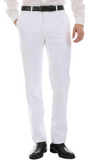 Ferrecci Men's Halo White Slim Fit Flat-Front Dress Pants