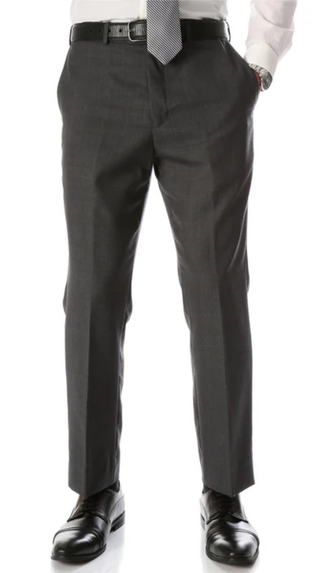 Ben Medium Grey Wool Blend Modern Fit Traveler Pants | Grey Wool Pants for Men