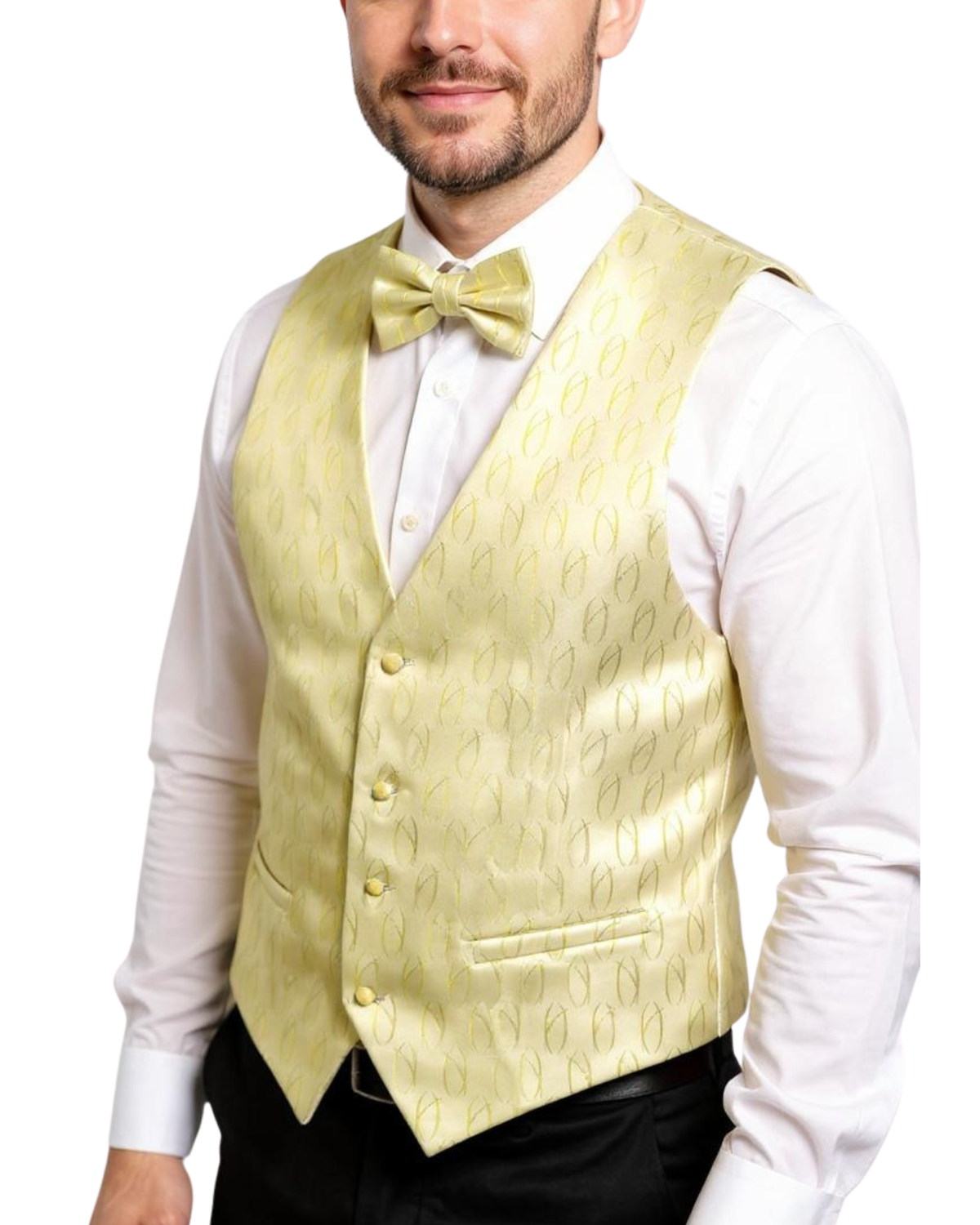 Ferrecci Mens PV100 - Lemon with White Back Vest Set